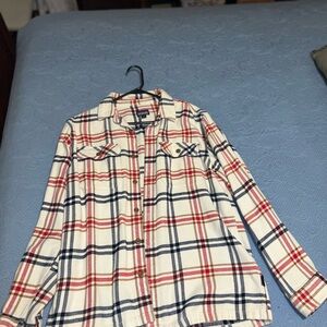 Patagonia Men's Casual Plaid Shirt - Red, Blue, and White